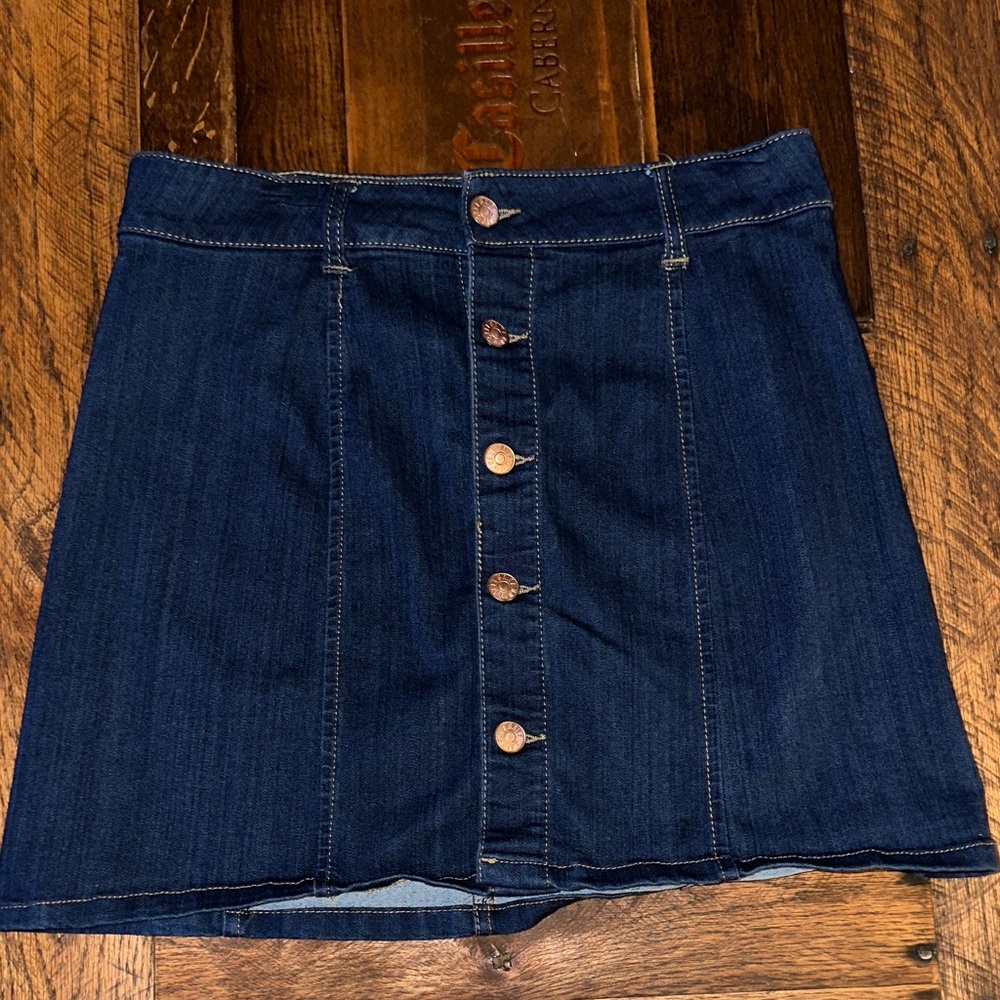 Celebrity Pink Denim Button-Front Pencil Skirt